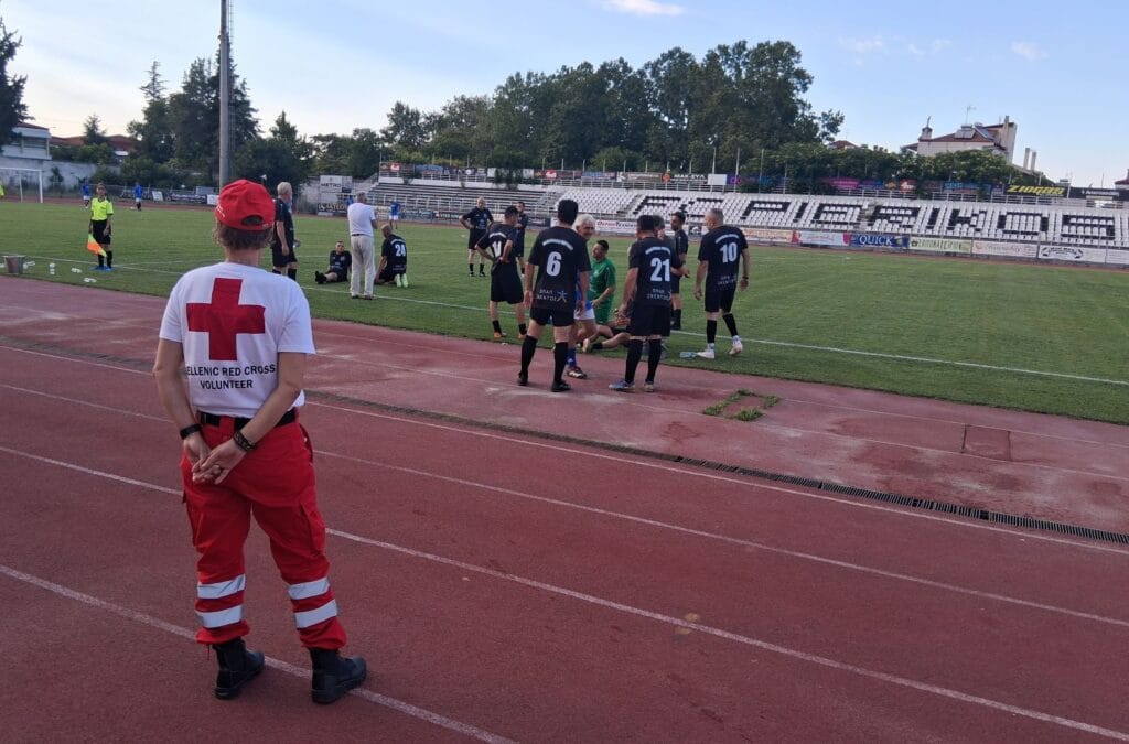 Υγειονομική κάλυψη φιλικού αγώνα ποδοσφαίρου, μεταξύ Παλαιμάχων Πιερικού και Χαλκίδας από το Περιφερειακό Τμήμα Κατερίνης